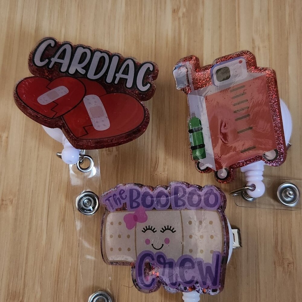 Heart related acylic badge reel